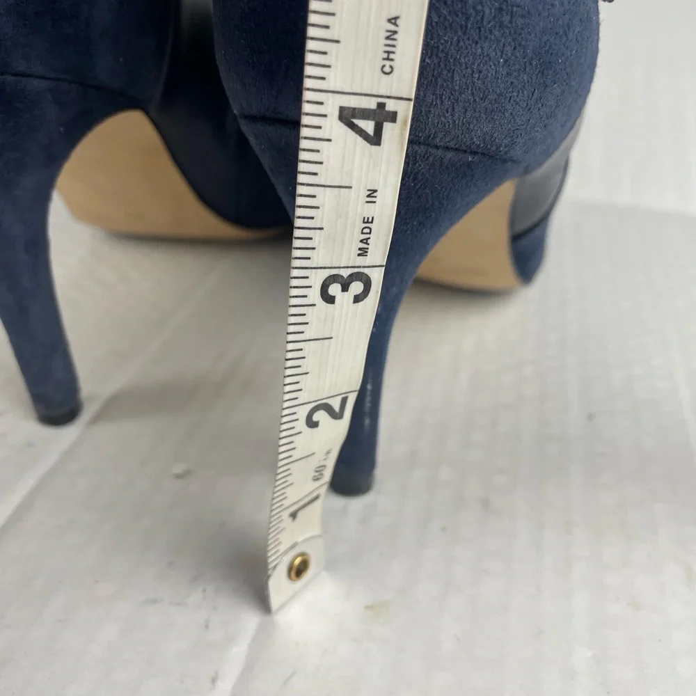 Marc Fisher Blue Suede Peep Toe High‎ Heel Ankle Boots 9M